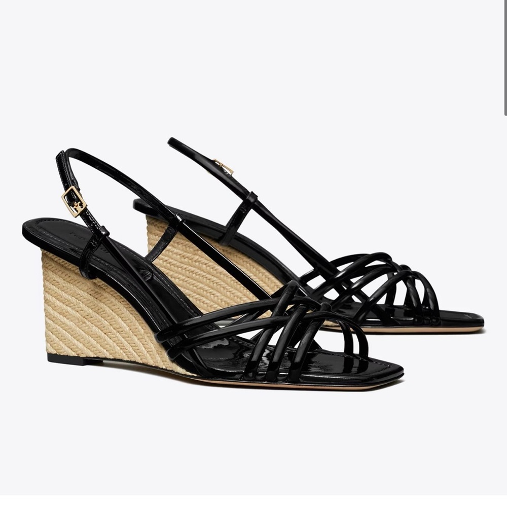 TORY BURCH MULTI-STRAP ESPADRILLE WEDGE 10